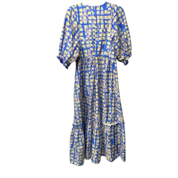 ⭐️Hunter Bell Palmer Dress in Cobblestone large Blue Yellow⭐️ - Picture 10 of 10